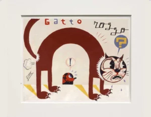 Opera Gatto rosso di Daniele Melani in arte Spider