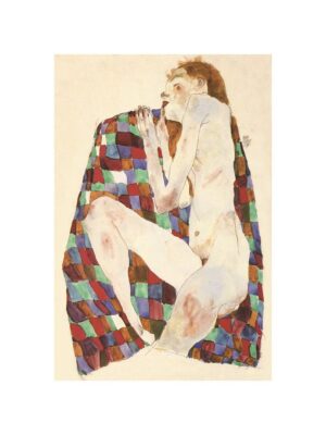 Nudo femminile su coperta colorata
